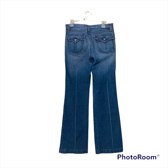 Karen Kane Jeans Flared Faded Y2K Size 8 X 33” L Stretch Great Condition! #1834 - Picture 2 of 8